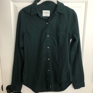 Abercrombie dark green flannel button down.